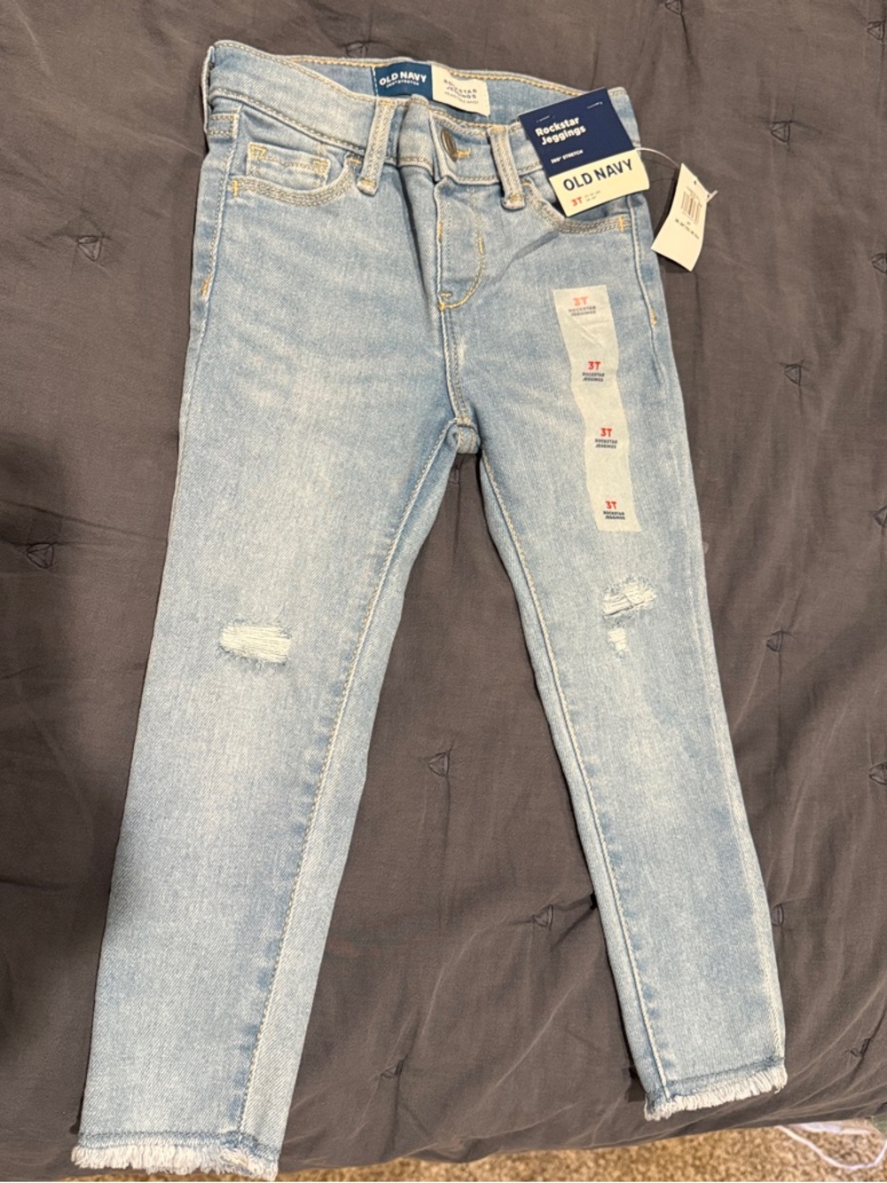 Old Navy Light Wash Rockstar Jeggings with Adjustable Waist for Girls